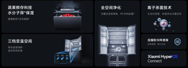 大容量搭配离子全域净化系统预售价3999AYX爱游戏米家十字冰箱上新：508L